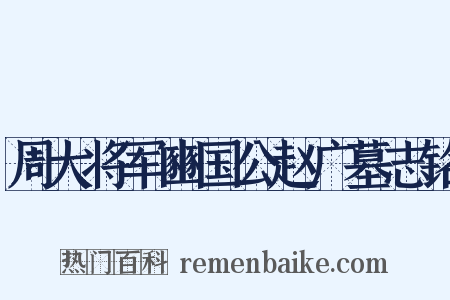 周大将军豳国公赵广墓志铭是什么意思的图片